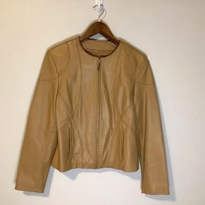 Siena studio Tan Leather Women’s Jacket Size M